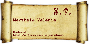 Wertheim Valéria névjegykártya